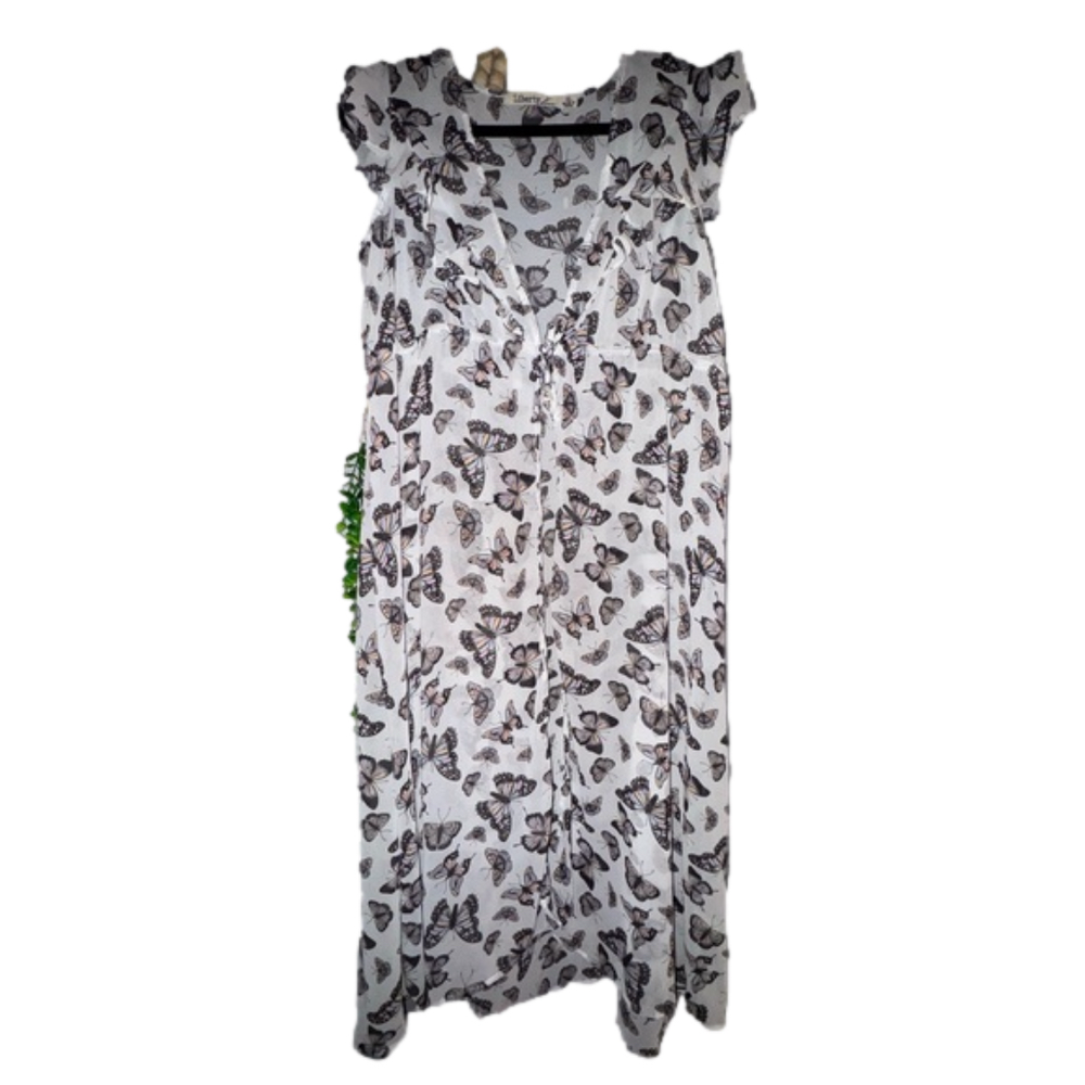 Liberty Love Butterfly Long Dress Top, size XL